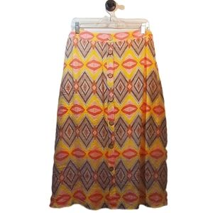 MLLE GABRIELLE Maxi Skirt Colorful Geometric Pattern Woman's Size Large mm Skirt